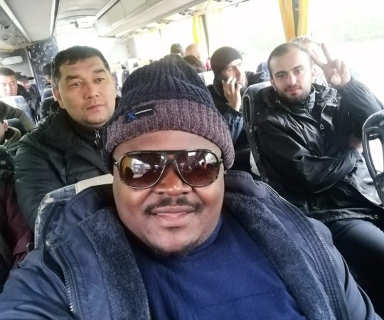 Oliver In a bus in Lithuania
